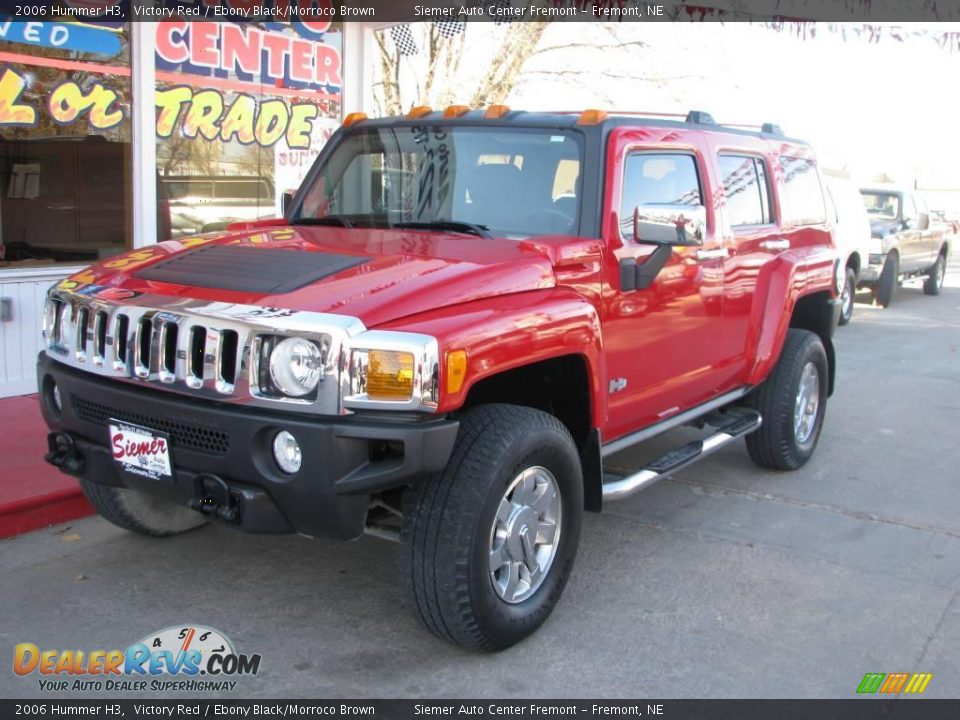2006 Hummer H3 Victory Red / Ebony Black/Morroco Brown Photo #3