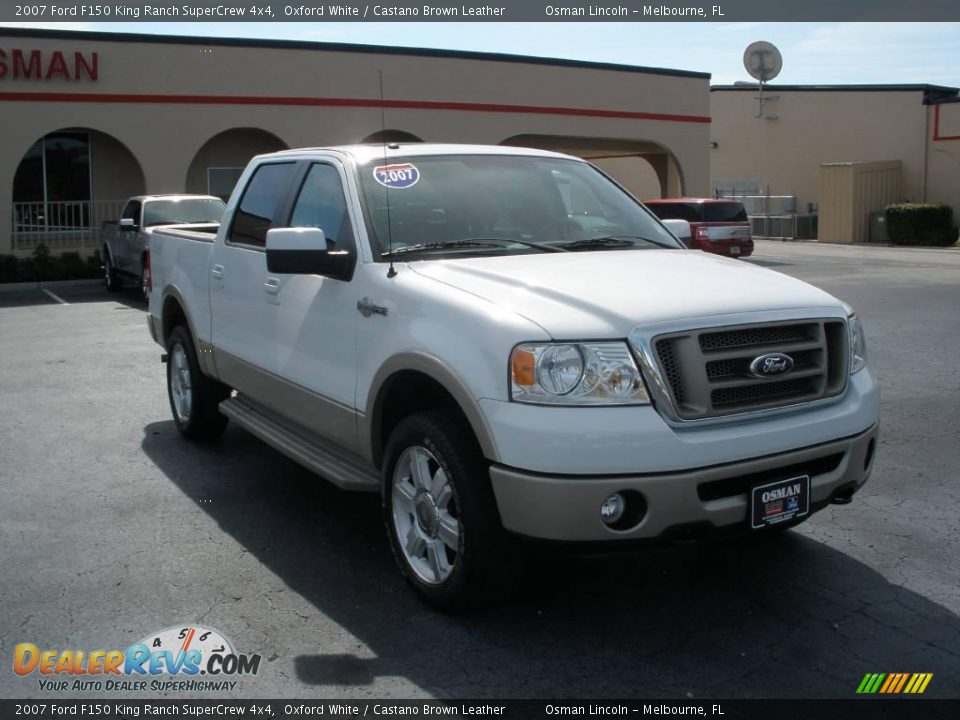 2007 Ford F150 King Ranch SuperCrew 4x4 Oxford White / Castano Brown Leather Photo #1