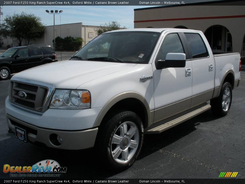 2007 Ford F150 King Ranch SuperCrew 4x4 Oxford White / Castano Brown Leather Photo #3