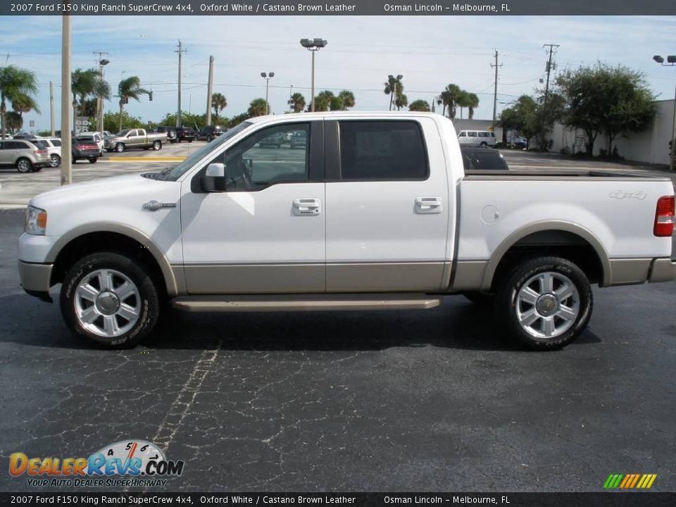 2007 Ford F150 King Ranch SuperCrew 4x4 Oxford White / Castano Brown Leather Photo #4