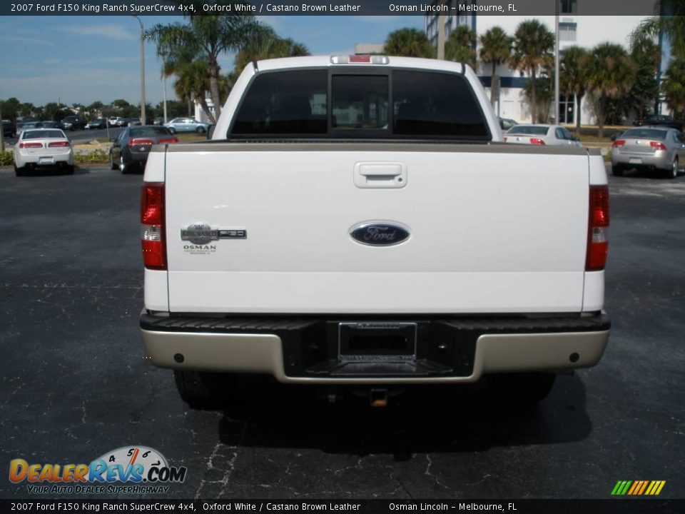 2007 Ford F150 King Ranch SuperCrew 4x4 Oxford White / Castano Brown Leather Photo #5