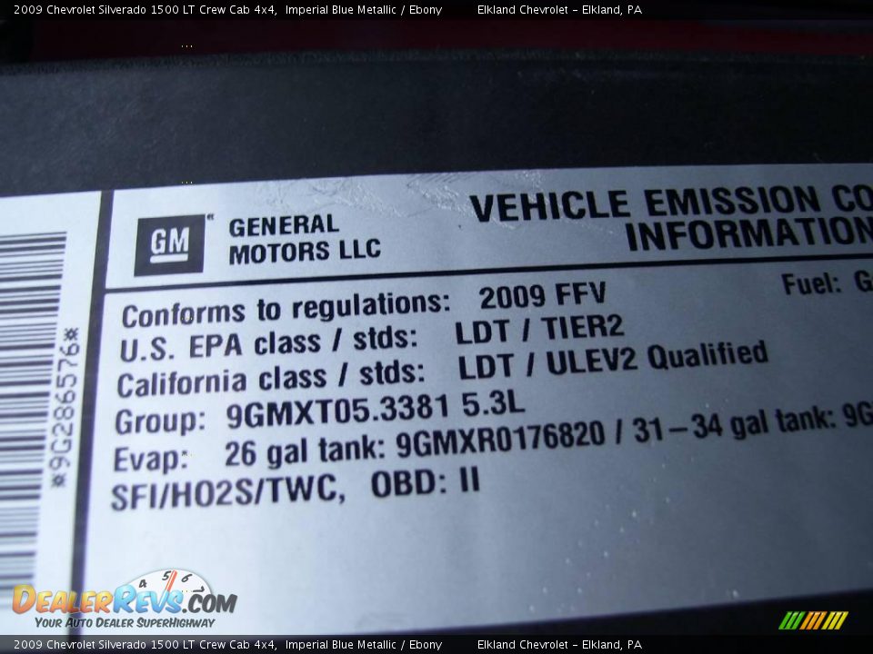 2009 Chevrolet Silverado 1500 LT Crew Cab 4x4 Imperial Blue Metallic / Ebony Photo #14