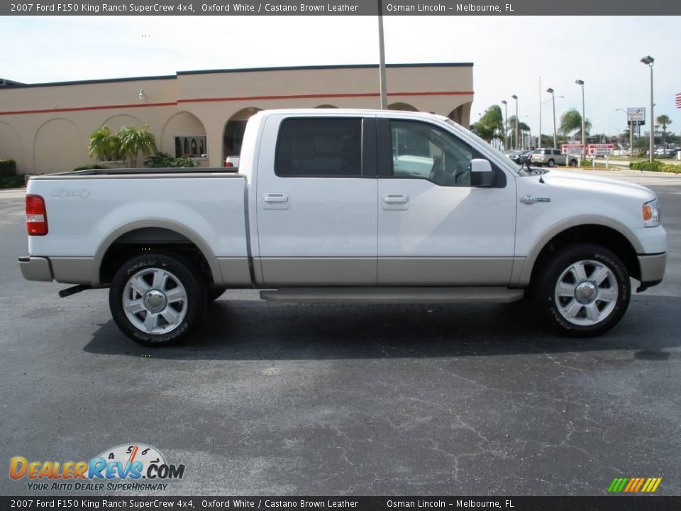 2007 Ford F150 King Ranch SuperCrew 4x4 Oxford White / Castano Brown Leather Photo #6