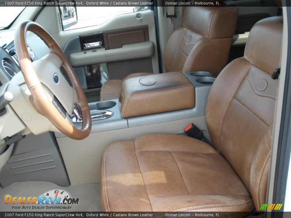 2007 Ford F150 King Ranch SuperCrew 4x4 Oxford White / Castano Brown Leather Photo #15