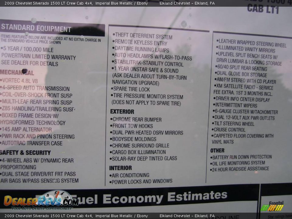 2009 Chevrolet Silverado 1500 LT Crew Cab 4x4 Imperial Blue Metallic / Ebony Photo #20