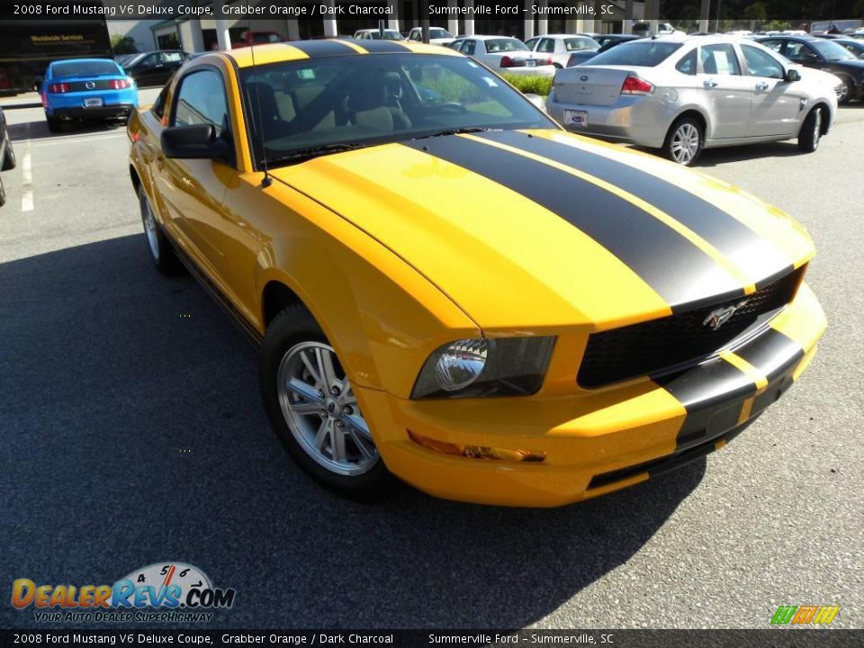 2008 Ford Mustang V6 Deluxe Coupe Grabber Orange / Dark Charcoal Photo #1