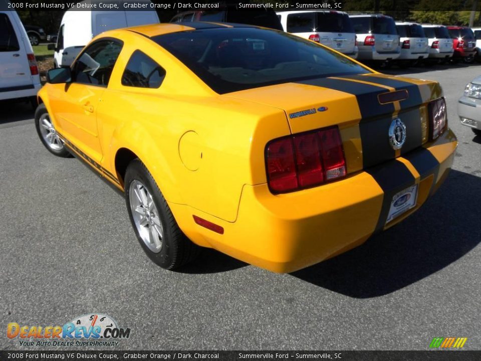 2008 Ford Mustang V6 Deluxe Coupe Grabber Orange / Dark Charcoal Photo #12