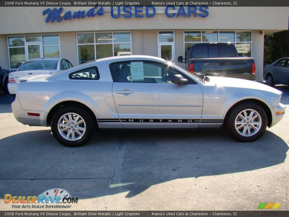 2008 Ford Mustang V6 Deluxe Coupe Brilliant Silver Metallic / Light Graphite Photo #1