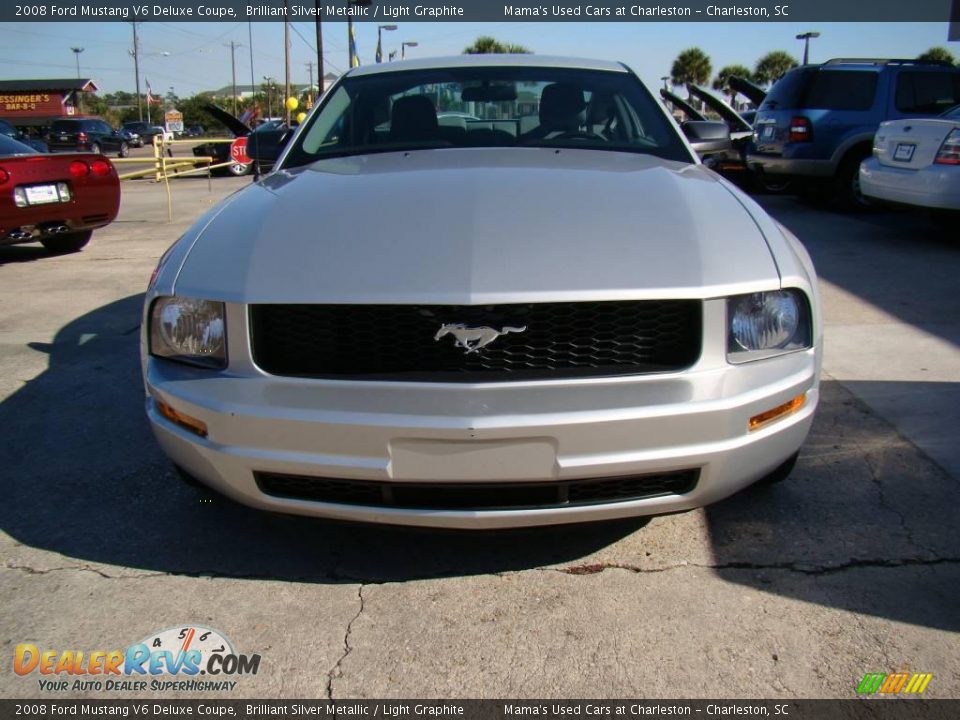 2008 Ford Mustang V6 Deluxe Coupe Brilliant Silver Metallic / Light Graphite Photo #3