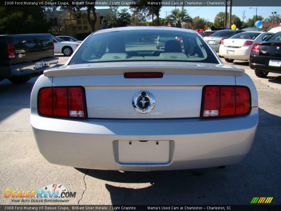 2008 Ford Mustang V6 Deluxe Coupe Brilliant Silver Metallic / Light Graphite Photo #7