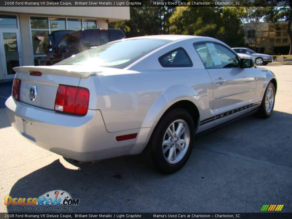 2008 Ford Mustang V6 Deluxe Coupe Brilliant Silver Metallic / Light Graphite Photo #8