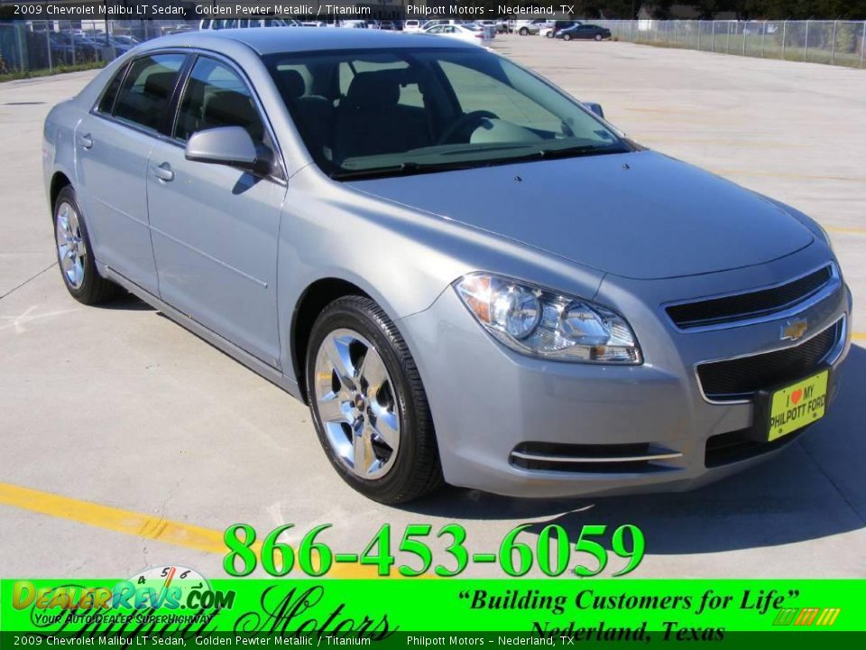 2009 Chevrolet Malibu LT Sedan Golden Pewter Metallic / Titanium Photo #1