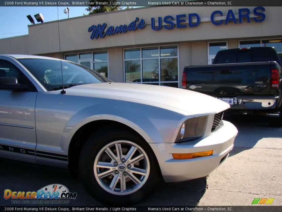 2008 Ford Mustang V6 Deluxe Coupe Brilliant Silver Metallic / Light Graphite Photo #19