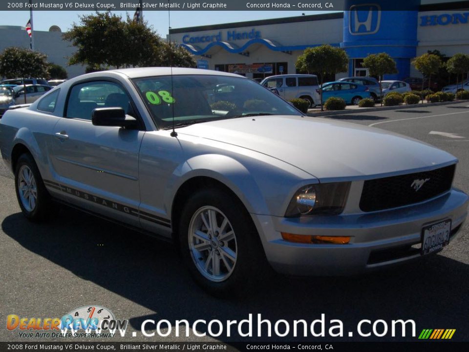 2008 Ford Mustang V6 Deluxe Coupe Brilliant Silver Metallic / Light Graphite Photo #1