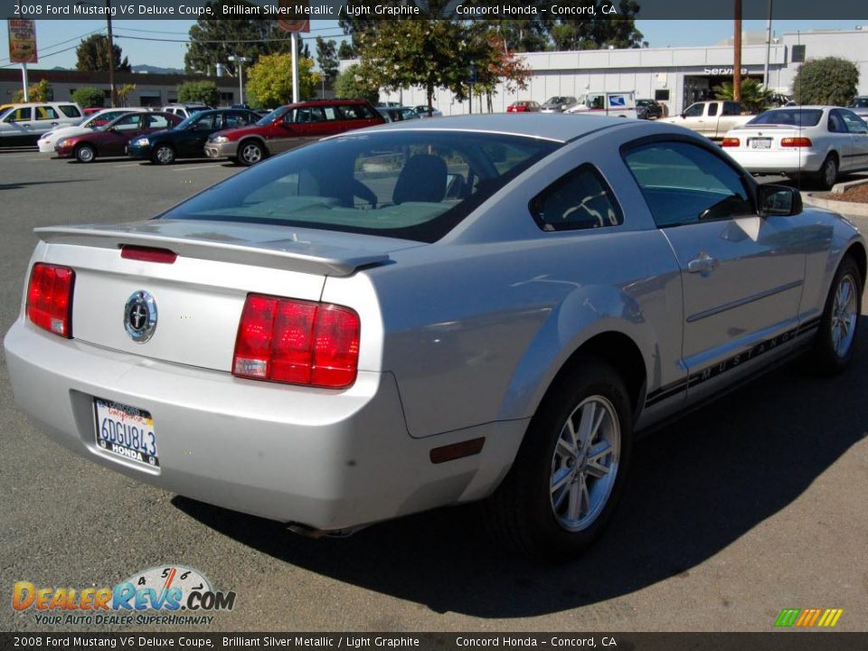 2008 Ford Mustang V6 Deluxe Coupe Brilliant Silver Metallic / Light Graphite Photo #3