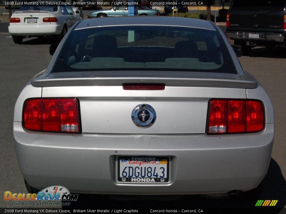 2008 Ford Mustang V6 Deluxe Coupe Brilliant Silver Metallic / Light Graphite Photo #5