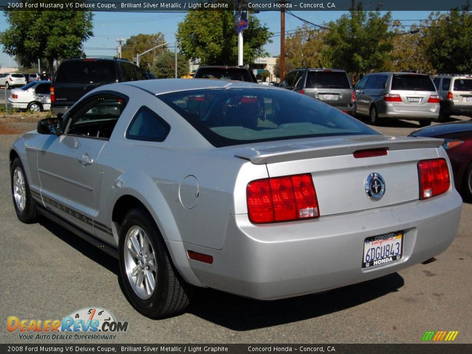 2008 Ford Mustang V6 Deluxe Coupe Brilliant Silver Metallic / Light Graphite Photo #7