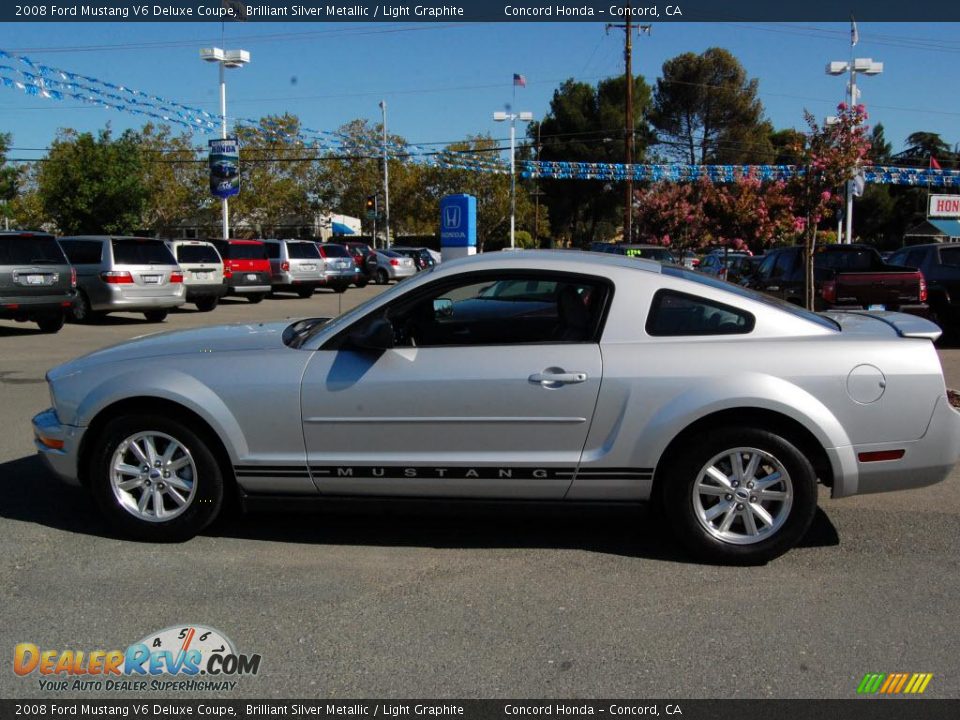 2008 Ford Mustang V6 Deluxe Coupe Brilliant Silver Metallic / Light Graphite Photo #8