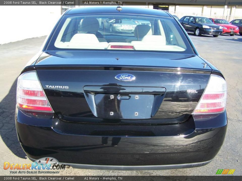 2008 Ford Taurus SEL Black Clearcoat / Camel Photo #4