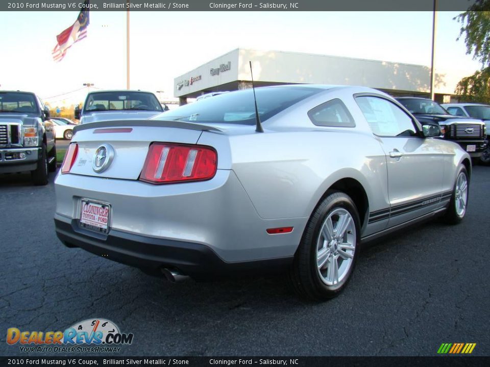 2010 Ford Mustang V6 Coupe Brilliant Silver Metallic / Stone Photo #3