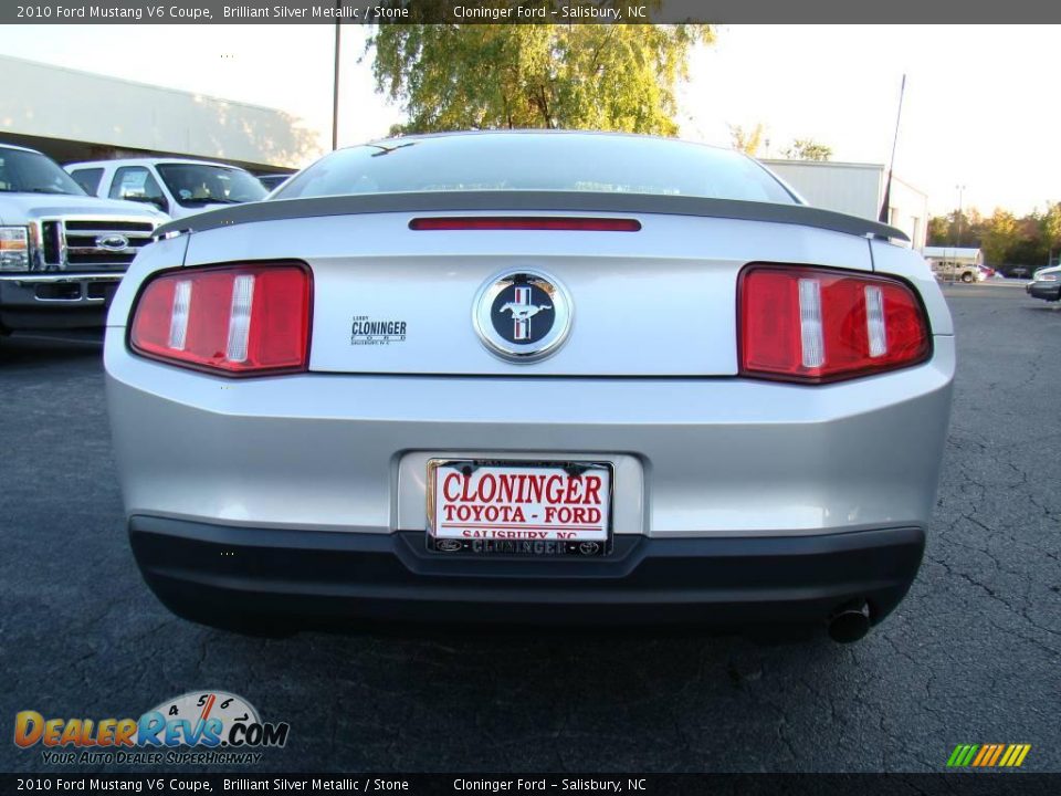 2010 Ford Mustang V6 Coupe Brilliant Silver Metallic / Stone Photo #4