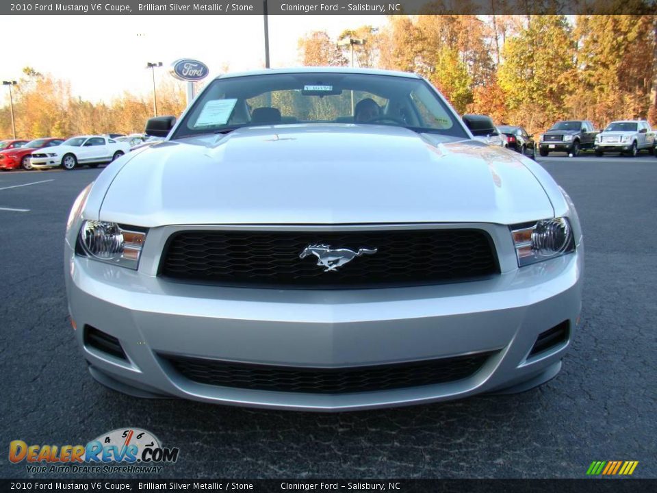 2010 Ford Mustang V6 Coupe Brilliant Silver Metallic / Stone Photo #7