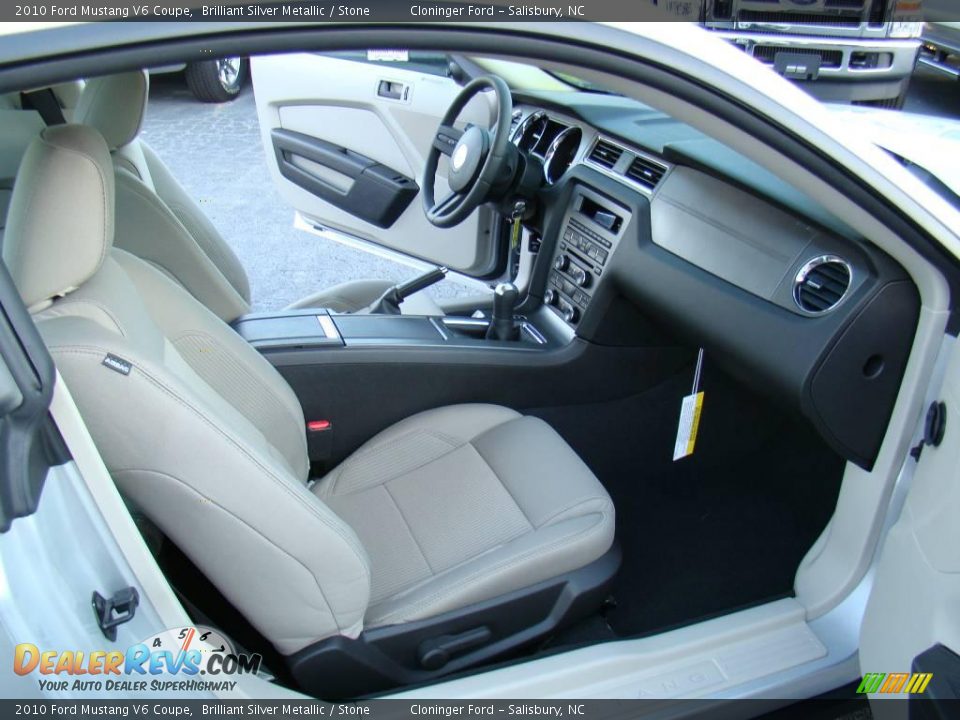 2010 Ford Mustang V6 Coupe Brilliant Silver Metallic / Stone Photo #9