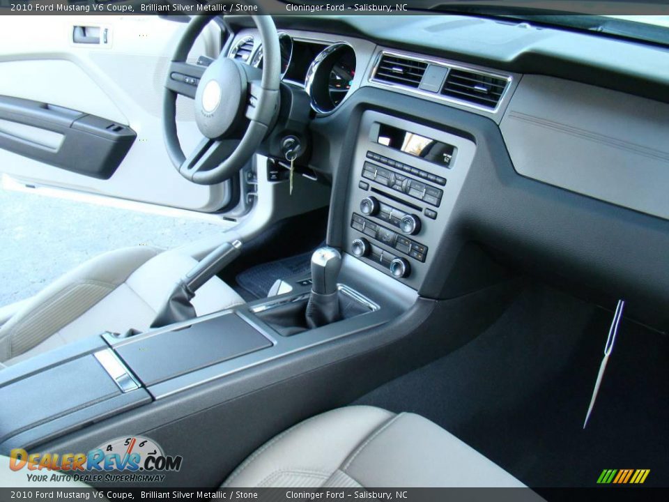 2010 Ford Mustang V6 Coupe Brilliant Silver Metallic / Stone Photo #10