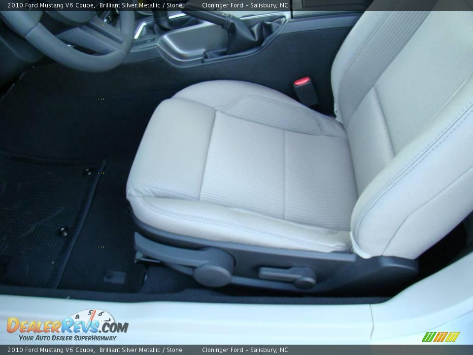2010 Ford Mustang V6 Coupe Brilliant Silver Metallic / Stone Photo #14