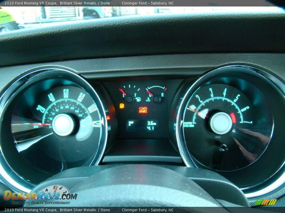 2010 Ford Mustang V6 Coupe Brilliant Silver Metallic / Stone Photo #15