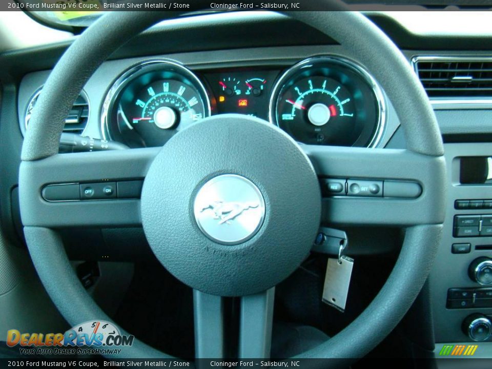 2010 Ford Mustang V6 Coupe Brilliant Silver Metallic / Stone Photo #16