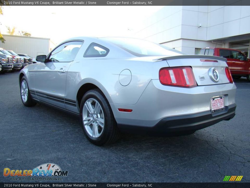2010 Ford Mustang V6 Coupe Brilliant Silver Metallic / Stone Photo #21