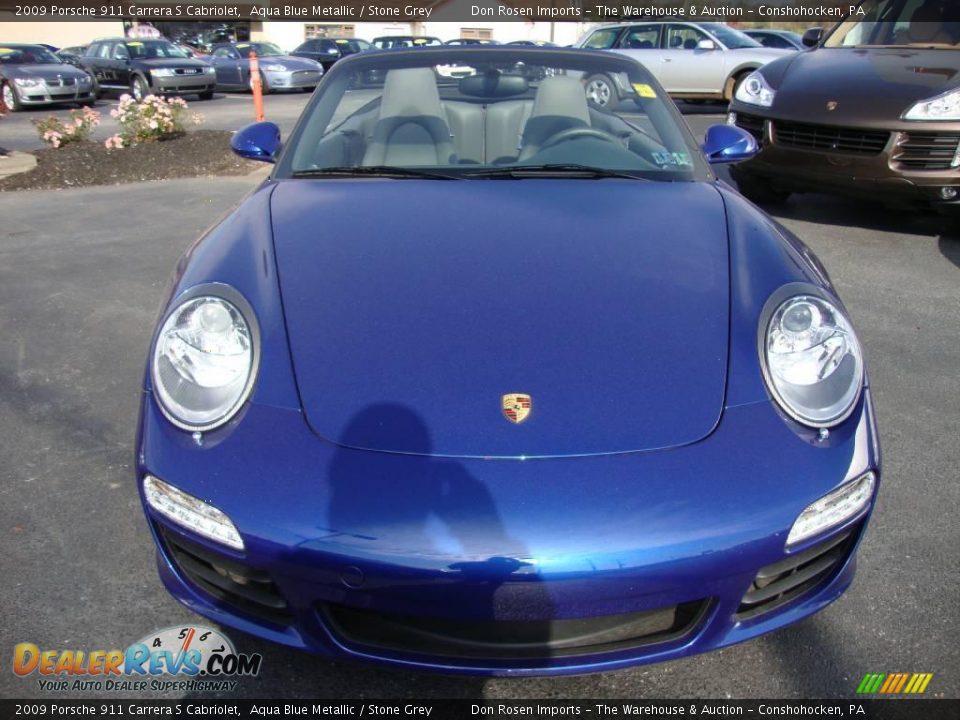 2009 Porsche 911 Carrera S Cabriolet Aqua Blue Metallic / Stone Grey Photo #3