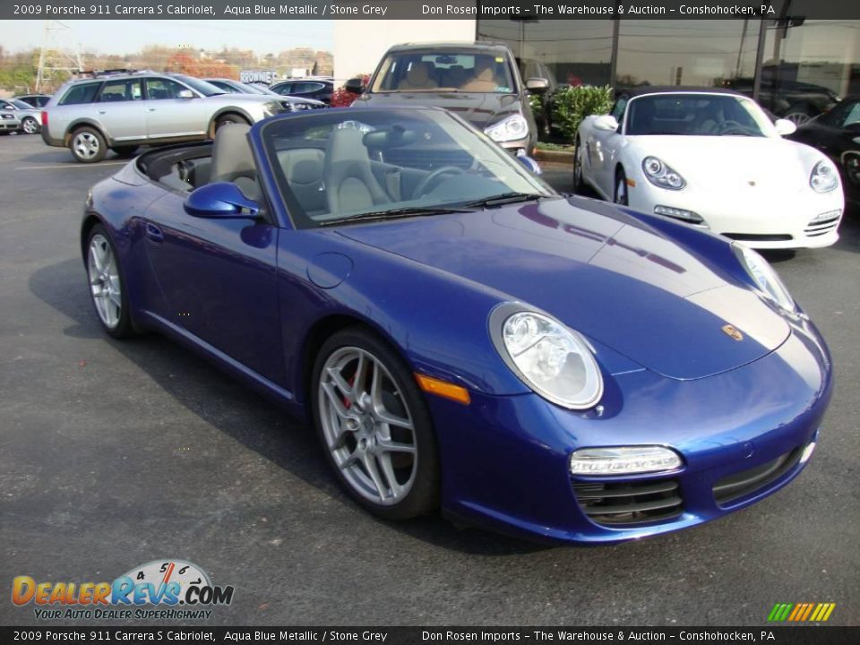 2009 Porsche 911 Carrera S Cabriolet Aqua Blue Metallic / Stone Grey Photo #4