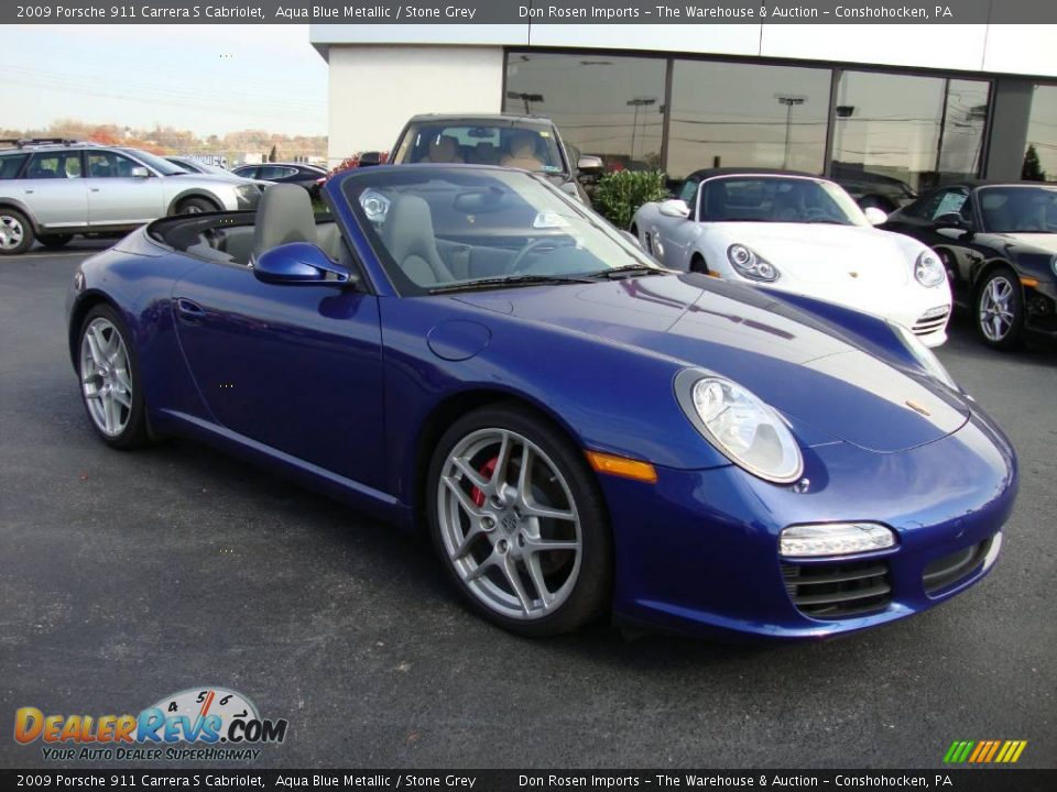 2009 Porsche 911 Carrera S Cabriolet Aqua Blue Metallic / Stone Grey Photo #5