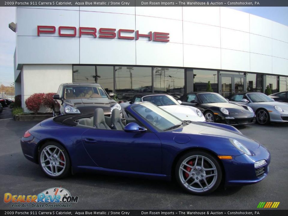 2009 Porsche 911 Carrera S Cabriolet Aqua Blue Metallic / Stone Grey Photo #6