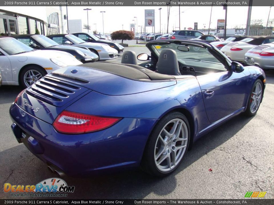 2009 Porsche 911 Carrera S Cabriolet Aqua Blue Metallic / Stone Grey Photo #7