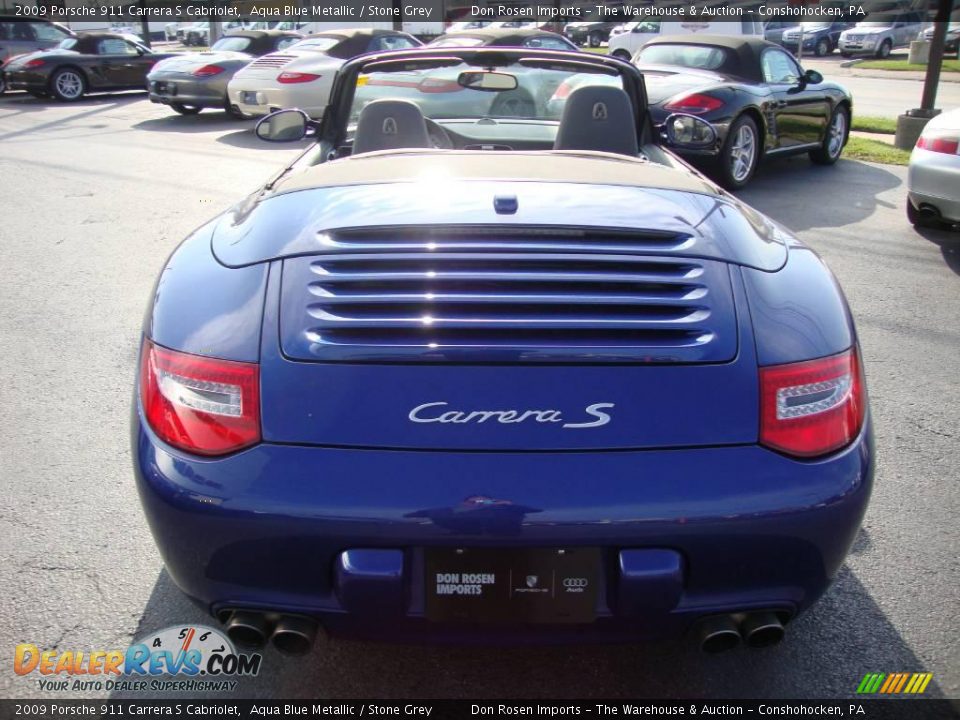 2009 Porsche 911 Carrera S Cabriolet Aqua Blue Metallic / Stone Grey Photo #8