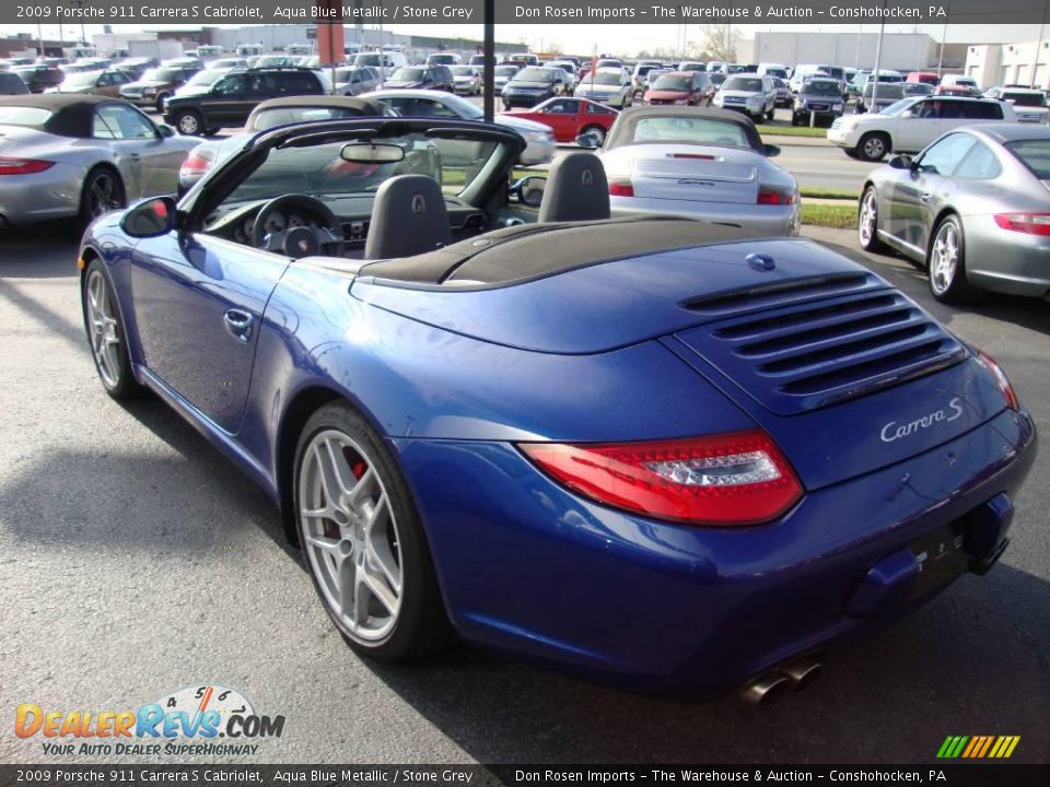 2009 Porsche 911 Carrera S Cabriolet Aqua Blue Metallic / Stone Grey Photo #9
