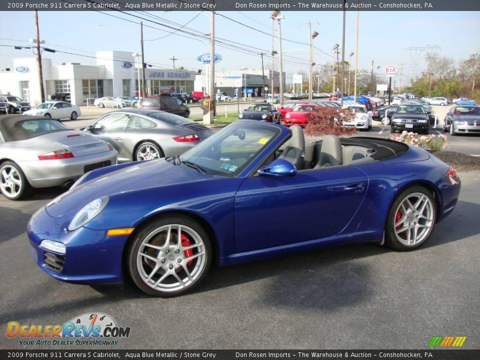 2009 Porsche 911 Carrera S Cabriolet Aqua Blue Metallic / Stone Grey Photo #10