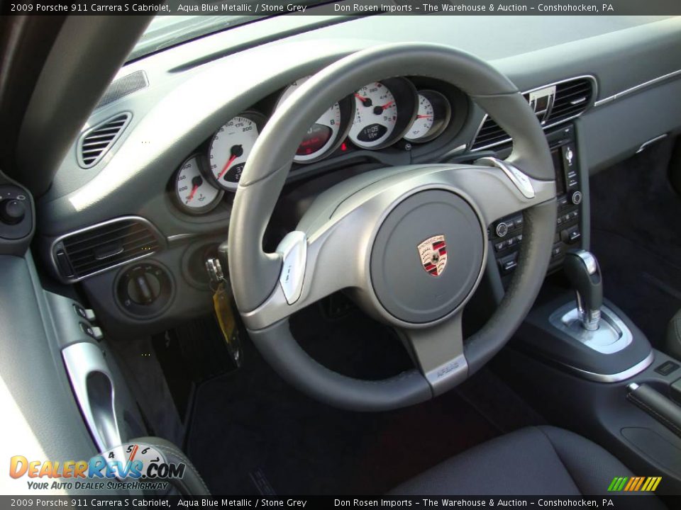 2009 Porsche 911 Carrera S Cabriolet Aqua Blue Metallic / Stone Grey Photo #11