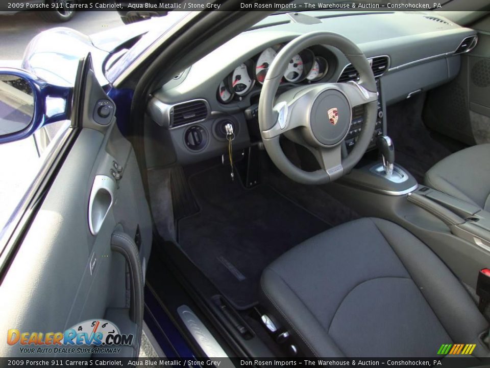 2009 Porsche 911 Carrera S Cabriolet Aqua Blue Metallic / Stone Grey Photo #12