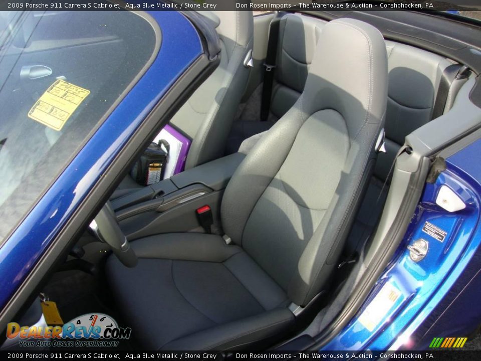 2009 Porsche 911 Carrera S Cabriolet Aqua Blue Metallic / Stone Grey Photo #16