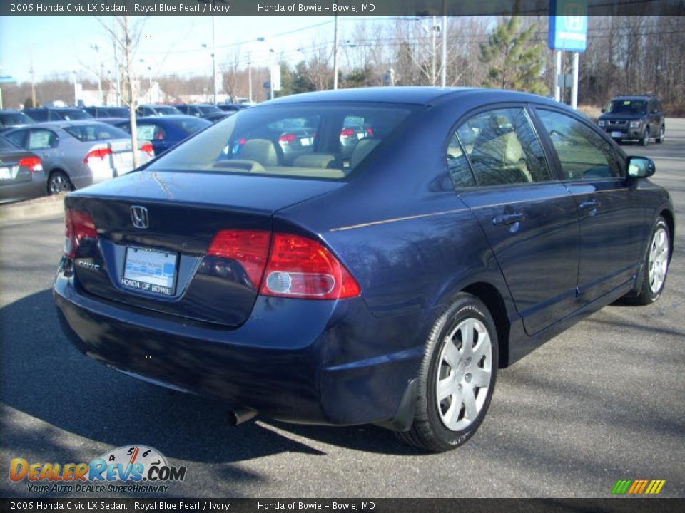 2006 Honda Civic LX Sedan Royal Blue Pearl / Ivory Photo #3