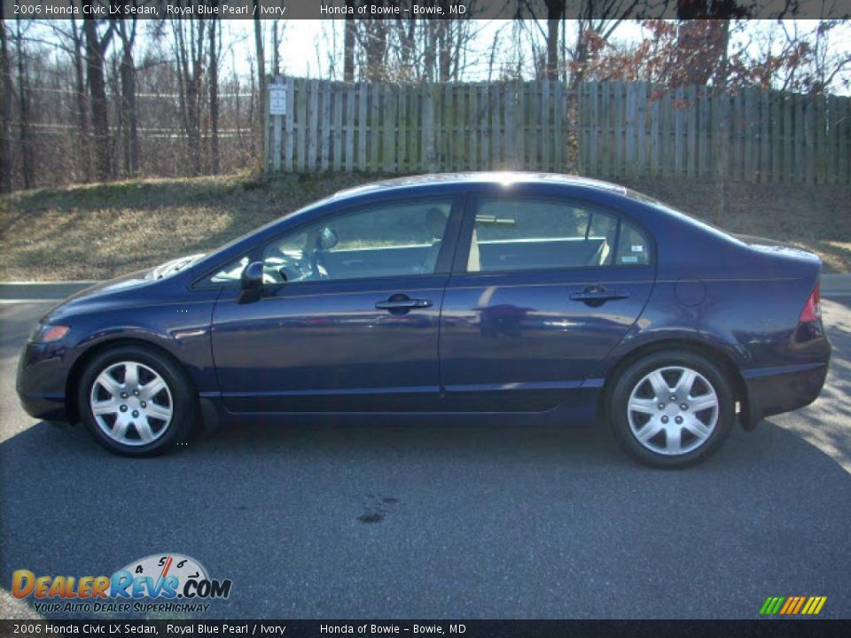 2006 Honda Civic LX Sedan Royal Blue Pearl / Ivory Photo #6