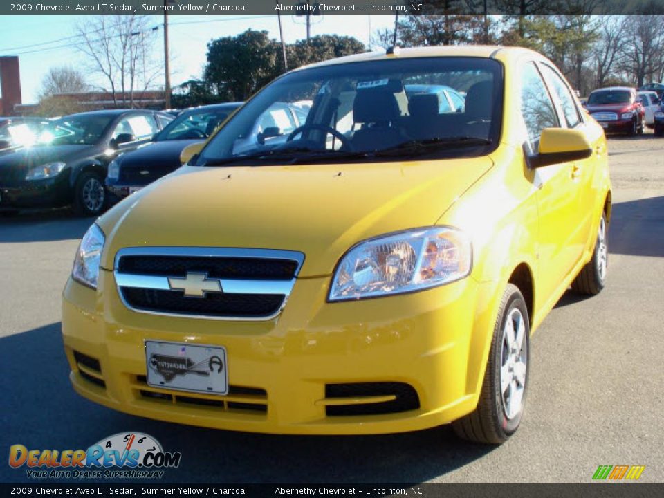 2009 Chevrolet Aveo LT Sedan Summer Yellow / Charcoal Photo #1