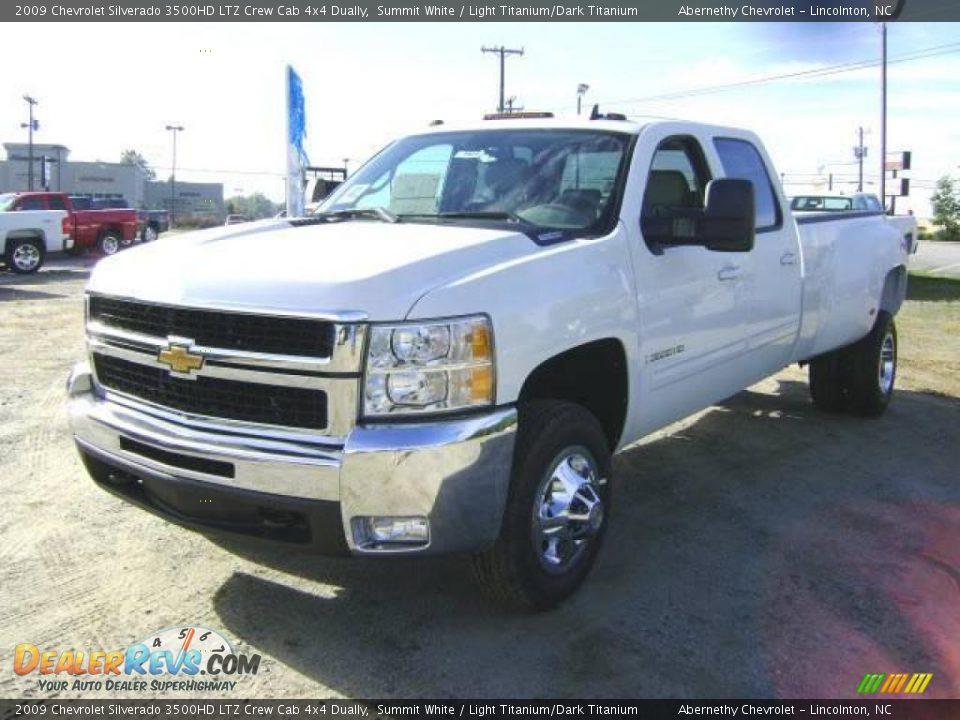 2009 Chevrolet Silverado 3500HD LTZ Crew Cab 4x4 Dually Summit White / Light Titanium/Dark Titanium Photo #1