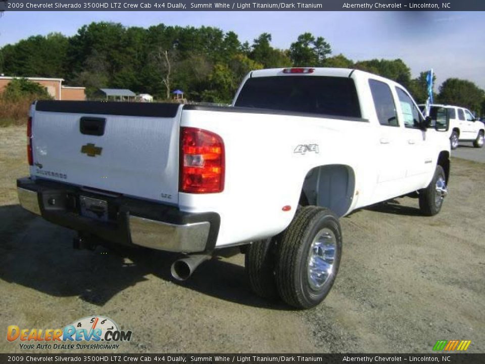 2009 Chevrolet Silverado 3500HD LTZ Crew Cab 4x4 Dually Summit White / Light Titanium/Dark Titanium Photo #2