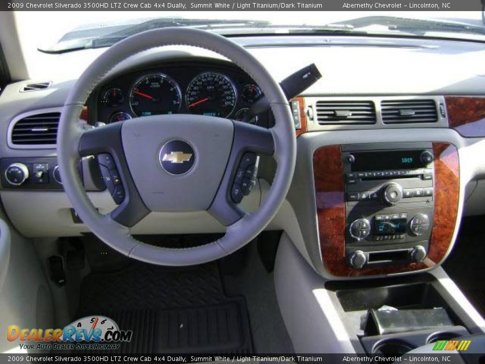 2009 Chevrolet Silverado 3500HD LTZ Crew Cab 4x4 Dually Summit White / Light Titanium/Dark Titanium Photo #6