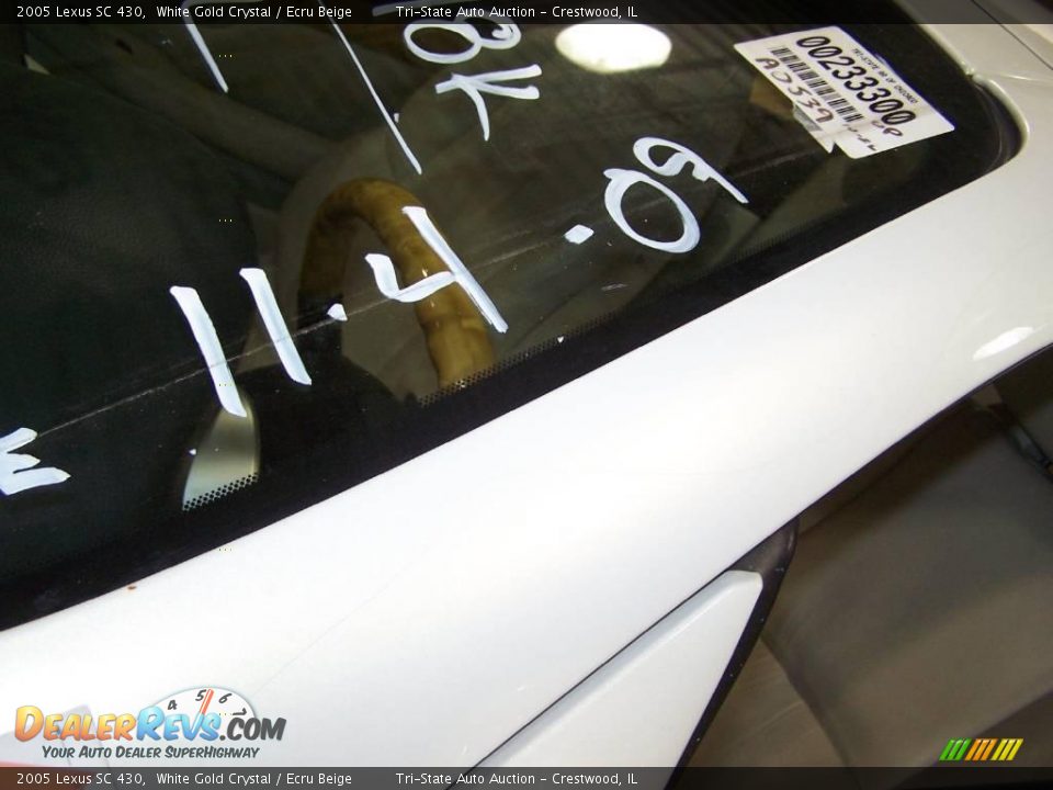 2005 Lexus SC 430 White Gold Crystal / Ecru Beige Photo #17